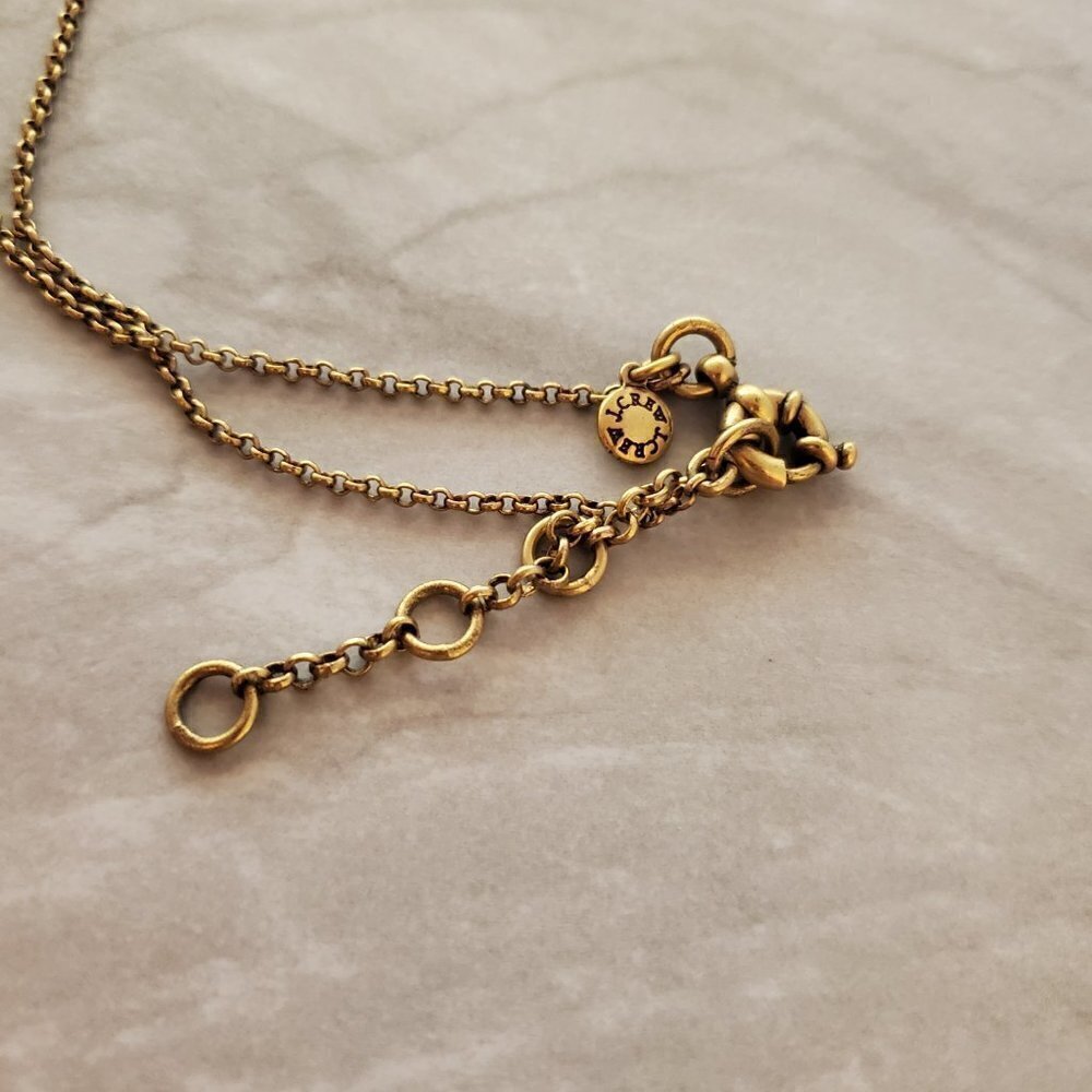💖 J.Crew Antiqued Silver Gold Long Beaded Necklace 💖 - Picture 7 of 9